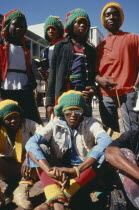 Zimbabwean rastafarians in town on a Saturday.