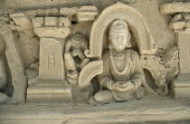 Jaulian Monastery. Stucco seated Buddha