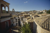 Palma.  Tiled rooftops of old Spanish town.Mallorca Majorca