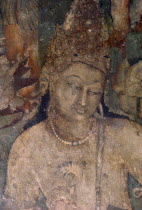 Detail of fresco depicting Prince Vish Vantara in Cave One.