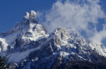 Snow covered peaks near San Martino del Castrozza.