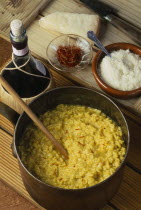 Risotto alla milanese with saffron.rice