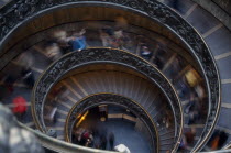 Looking down on the Vatican Museum Staircase.