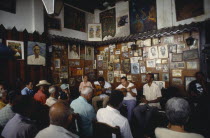 Band playing inside cafe Trova.