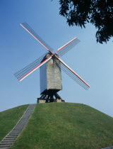 Molen  Bonne Chiere  wooden post windmill  Flemish Region