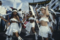 Children in costume parading during Notting Hill Carnival.