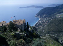 View from Eze looking down over Cap Roux with Cap Ferrat in the distance.