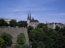 17th century gothic cathedral of Notre Dame seen from Adolphe Bridge.