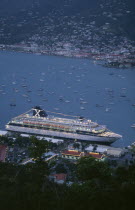 Cruise liner in harbour docks