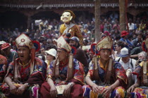Tibetan Buddhist lamas dressed for Hemis Festival to celebrate the birth of Guru Padmasambhava  founder ofTibetan Buddhism. monastery