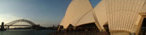 Panorama Of Sydney Opera House And Harbour Bridge At SunsetGreat Britain United Kingdom Antipodean Aussie Australian Cymru Northern Europe Oceania Oz UK