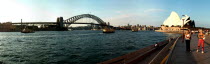 Panorama Of Sydney Opera House And Harbour Bridge At SunsetGreat Britain United Kingdom Antipodean Aussie Australian Cymru Northern Europe Oceania Oz UK