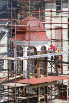 Cupola from Granite Mill   covered in scaffolding whilst being renovated.