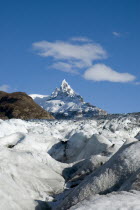 View of Glacier Chico with unnamed peak in background. Trek from Glacier Chico  Chile  to El Chalten  Argentina