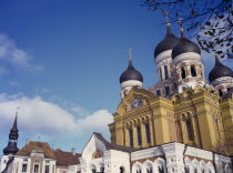 Alexander Nevsky Cathedral.  Exterior of Orthodox cupola cathedral built 1894-1900 in Russian Revival style to design by Mikhail Prebrazhensky.Eastern Europe