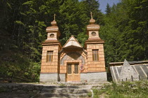 Ruska Kapelica The Russian Chapel 1915 -17 - the pyramid on the right is a memorial to 100 Russian Prisoners of War killed in an avalanche whilst building the road through the Julian Alps  Monumenta...