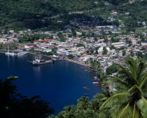 Elevated view over town and bay