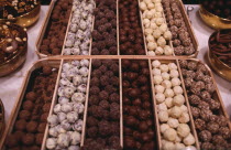 Display of Belgian chocolates.