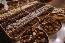 Display of Belgian chocolates.