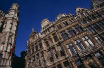 Grand Place. Decorated facades of guild houses in the market square.UNESCO World Heritage Site  UNESCO World Heritage Site