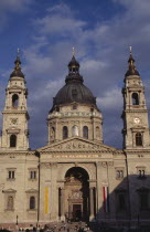 Basilica of St Stephen.  Exterior facade with domed roof and twin bell towers. Eastern Europe  Eastern Europe