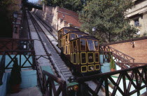 Funicular railway between Chain Bridge and the Buda Palace.Eastern Europe  Eastern Europe