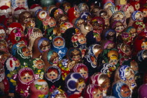 Colourful  painted matryoshka dolls filling frame. Eastern Europe Colorful Eastern Europe Colorful