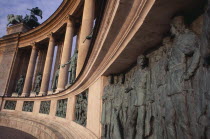 Heroes  Square erected to mark the 1000th anniversary of the Magyar conquest.  Statues and relief carving on semi circular colonnade of the Millennary Monument.Eastern Europe  Eastern Europe