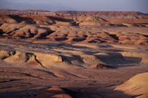Wind eroded desert landscape.