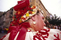Habsburg jubilee  woman in traditional hat. The streets of Rijeka are a riot of colour during the celebrations of the citys Habsburg heritage  Festivals