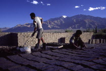 Mud brick manufacture  mud bricks are the traditional material used for building in Ladakh. When regional government switched to concerete for a time there was a backlash from environmentalists  resul...