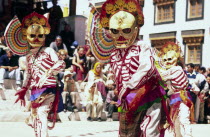 Chaukhang gompa Chams  mask  dance in the courtyard of the Buddhist monastery at the centre of Leh  monks perform ceremonial mask dances  known as Chams  as part of the annual Ladakh festivalReligiou...