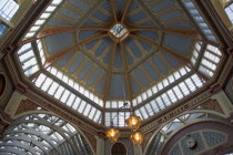 Detail of the ceiling in the Leadenhall market  in the middle of the City financial district.United Kingdom  CBD Central Business District Great Britain UK