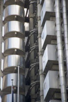 Detail of the Exterior of  the Lloyds of London building designed by Arhitect Sir Norman Foster.United Kingdom  City Great Britain UK