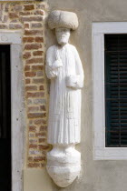 One of the stone Moors in the Campo dei Mori supposedly depicting one of the Mastelli brothers  merchants from the Moorea or Peleponnese