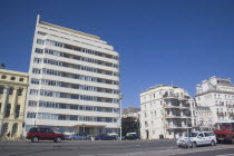 Embassy Court restored Art Deco apartment block on the sea front.Great Britain United Kingdom