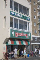 Morocco s ice cream parlour exterior on Hove seafront.Great Britain United Kingdom