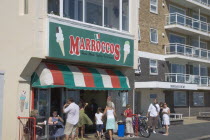 Morocco s ice cream parlour exterior on Hove seafront.Great Britain United Kingdom
