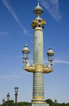 Ornate lamp-post in the Place de la ConcordeEuropean French Western Europe