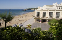 The Basque seaside resort on the Atlantic coast. The Grande Plage beach with the Casino Municipal on the right