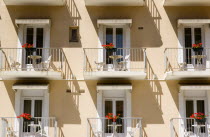The Basque seaside resort on the Atlantic coast. Hotel balconies