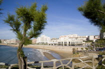The Basque seaside resort on the Atlantic coast. The Grande Plage beach with the Casino Municipal on the right.