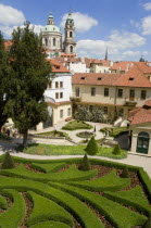 The 18th Century Vrtba Gardens with the Church of St Nicholas beyond