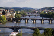 The bridges across the Vtlava River