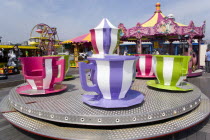 Funfair ride of teapot and teacups on Bournemouth Pier