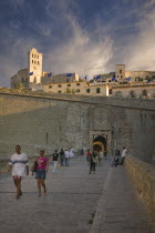 View of Portal de ses Taules  the gateway to DAlt Vila  the old walled town  Eivissa. TravelHolidaysTourism