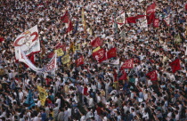 Mass student demonstration commemorating the 1980 uprising or Kwangju Massacre.