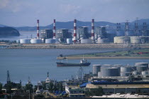 Inchon harbour with power station behind.