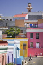 Colouful houses in Bo-Kaap  the historic Cape Muslim Quarter.IslamBo-KaapCapetownarchitectureSouth AfricatraveltourismAfrican Islamic Moslem Religion Religious Muslims Islam Islamic