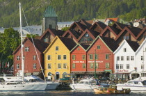 View across Vagen of Bryggen  the old medieval quarter of the city.Jon Hicks.ScandinaviatravelarchitectureBergenNorwaytourismNoreg Norge Northern Europe Norwegian